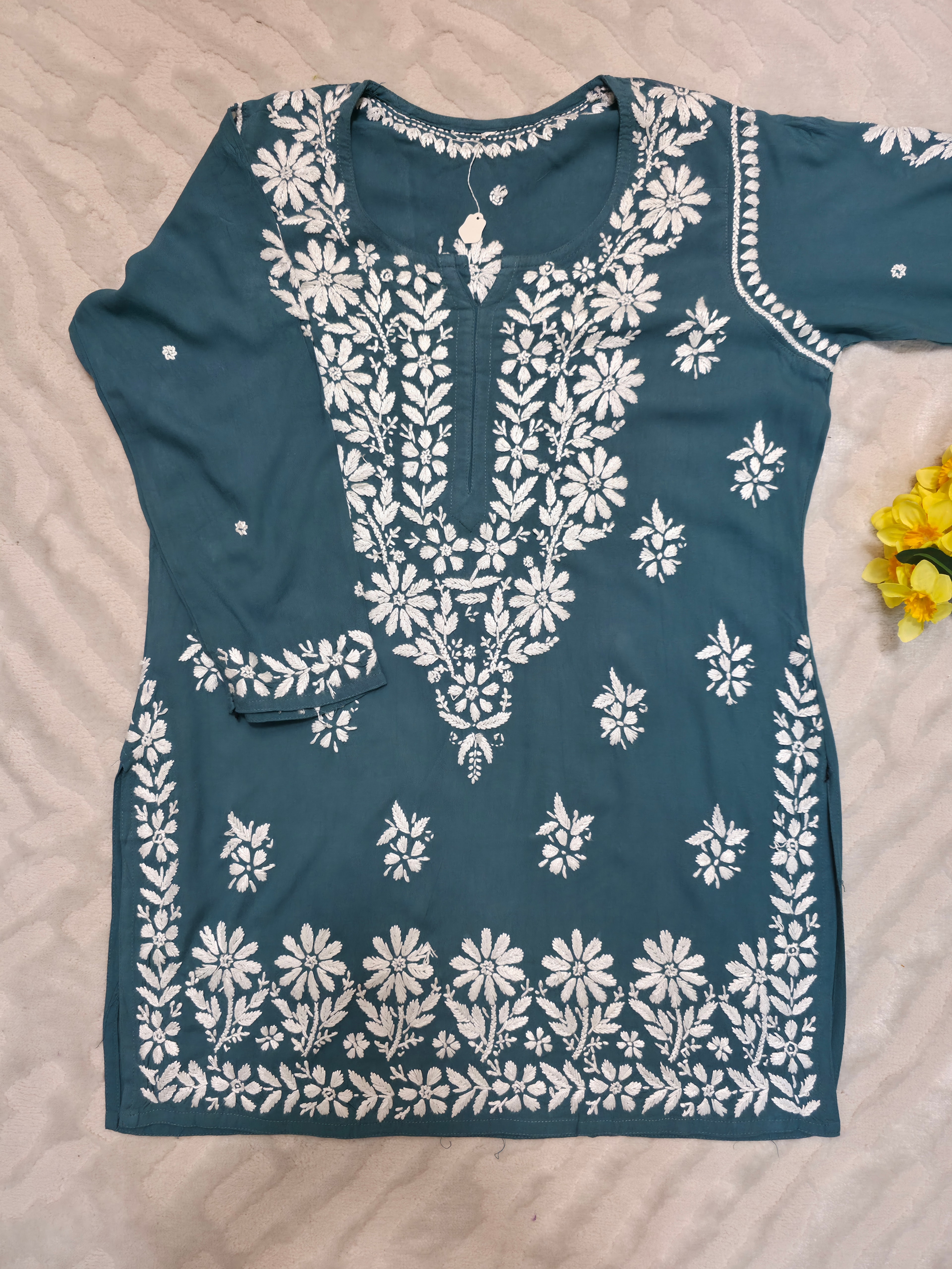 Rayon Sunflower Short  Kurti